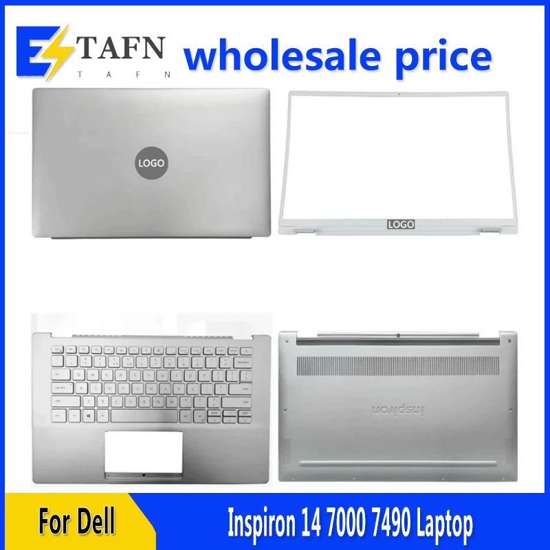 

New For Dell Inspiron 14 7000 7490 Laptop LCD Back Cover Front Bezel Upper Palmrest Bottom Base Case Keyboard Hinges