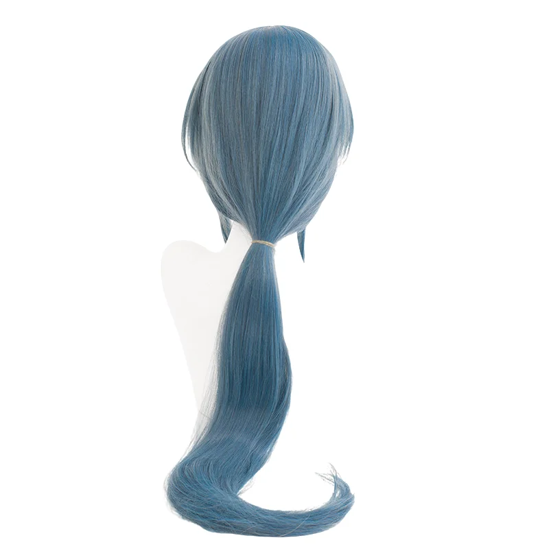 Peruca sintética longa azul Natasha Cos, cabelo resistente ao calor, cosplay de festa de Halloween, perucas anime, boné grátis, alta qualidade, 90cm