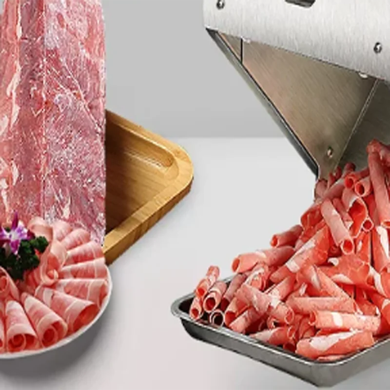 Energy Saving Variable Speed Motor Meat Slicer 400W Boost To 2000W   Fast Frozen Meat Cutting Machine