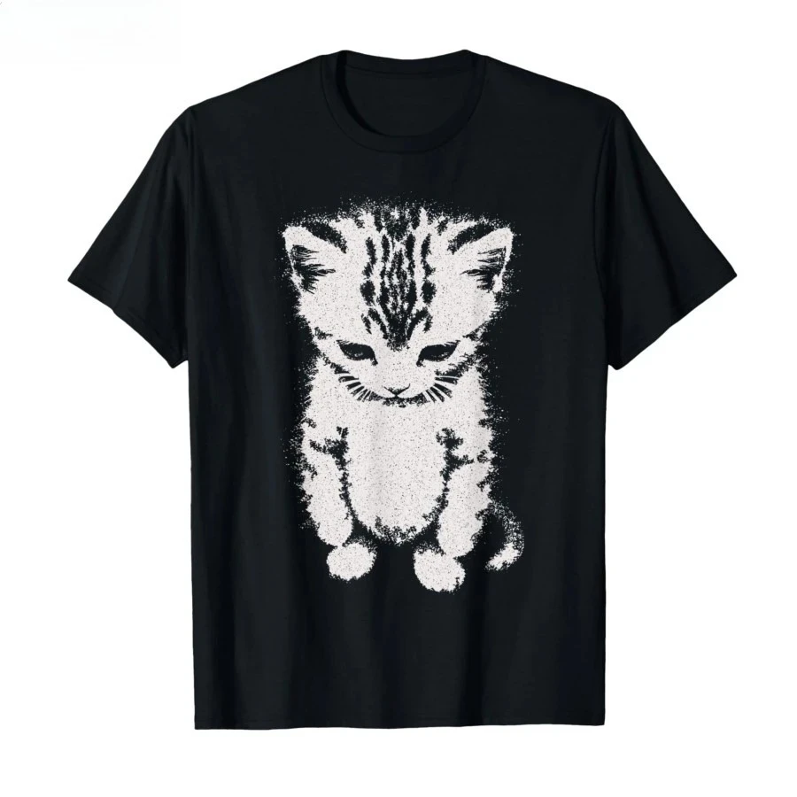 Camiseta Oversize de Algodón de Manga Corta para Hombre y Mujer con Diseño de Gato Triste, Meme Divertido de Gato Llorón Munchkin, Top de Moda