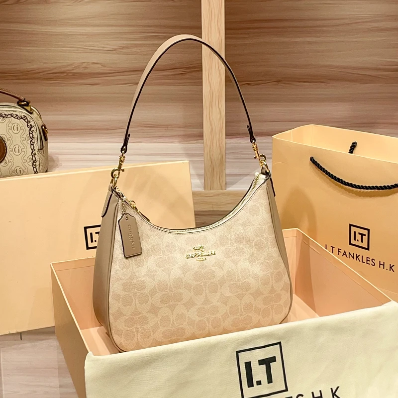 

Cowhide new high-end crescent bag, genuine leather one shoulder crossbody underarm tote bag