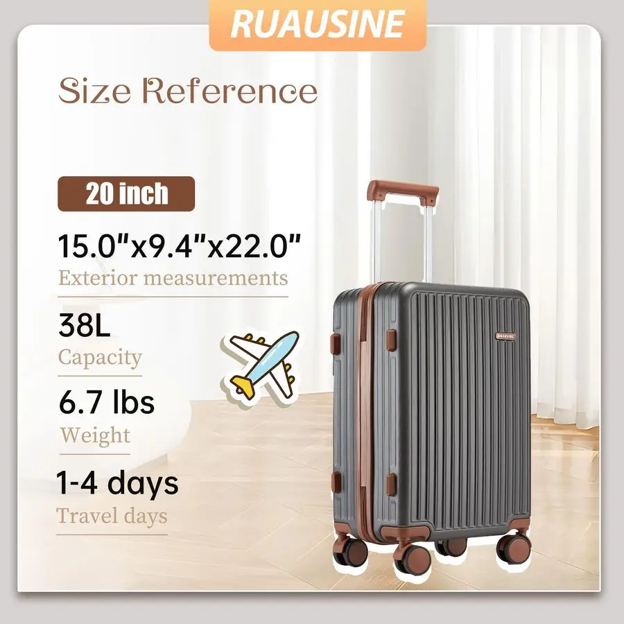 กระเป๋าเดินทางขึ้นเครื่องบินได้  กระเป๋าเดินทางแบบแข็งพร้อมล้อหมุน  กระเป๋าเดินทางขนาดเล็กน้ำหนักเบาแบบแข็งพร้อมระบบ TSA