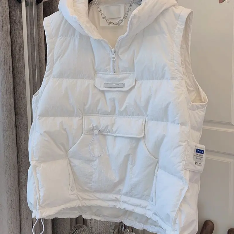 Manteau à capuche ample pour femme, gilet en coton, avec poches, décontracté, tendance, Y2k, automne hiver