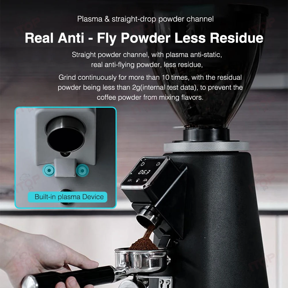 ITOP CG-15 التجارية 64 مللي متر مطحنة القهوة البلازما الوقت الكمي كوب واحد ومزدوج طحن 750 جرام الفول هوبر