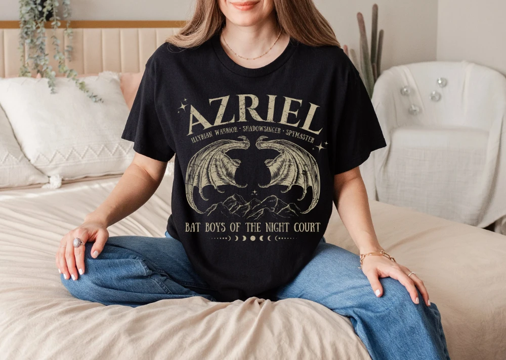 ACOTAR Inspired Azriel T-Shirt Bat Boys Shadowsinger Night Court A Court of Thorns and Roses Shirt Graphic Men Women All-Season