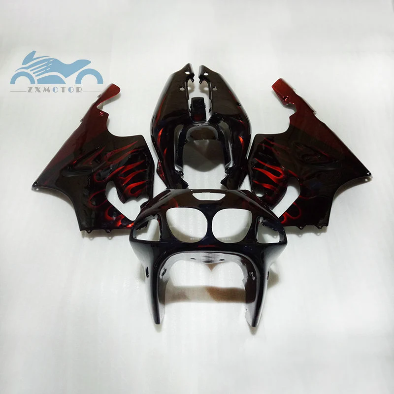 

Free Custom fairings kit for KAWASAKI Ninja ZX7R 1996 1999 2002 2003 motorcycle ABS plastic fairing kits ZX 7R 96-03 red flames