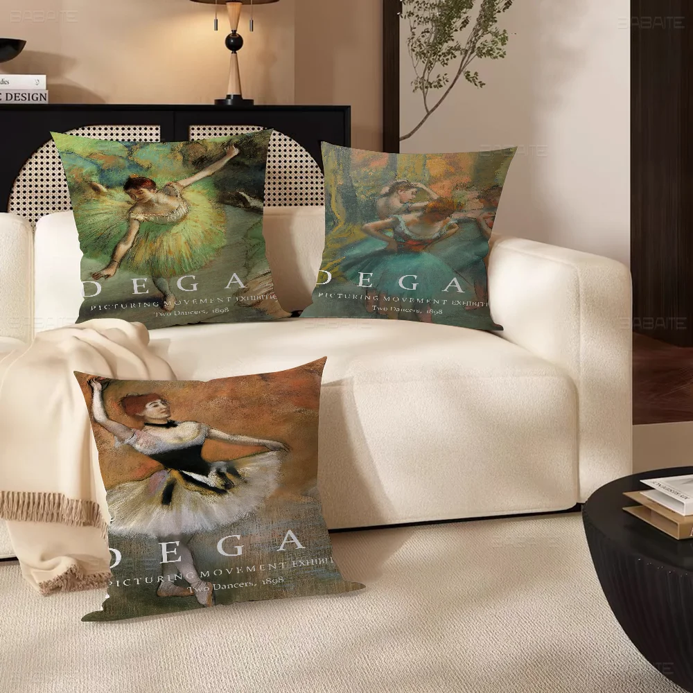 

Scandinavian Edgar Degas Ballerina Pillow Gift Home Office Decoration Pillow Bedroom Sofa Car Cushion CoverPillow Case