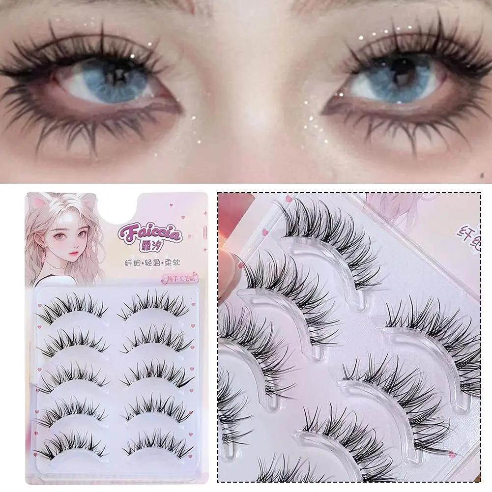 1pcs U-shaped Individual False Eyelashes Lash Extension Cosplay Eye Comic Noglue Lashes Natural Idol Lash Makeup Clusters X4G7