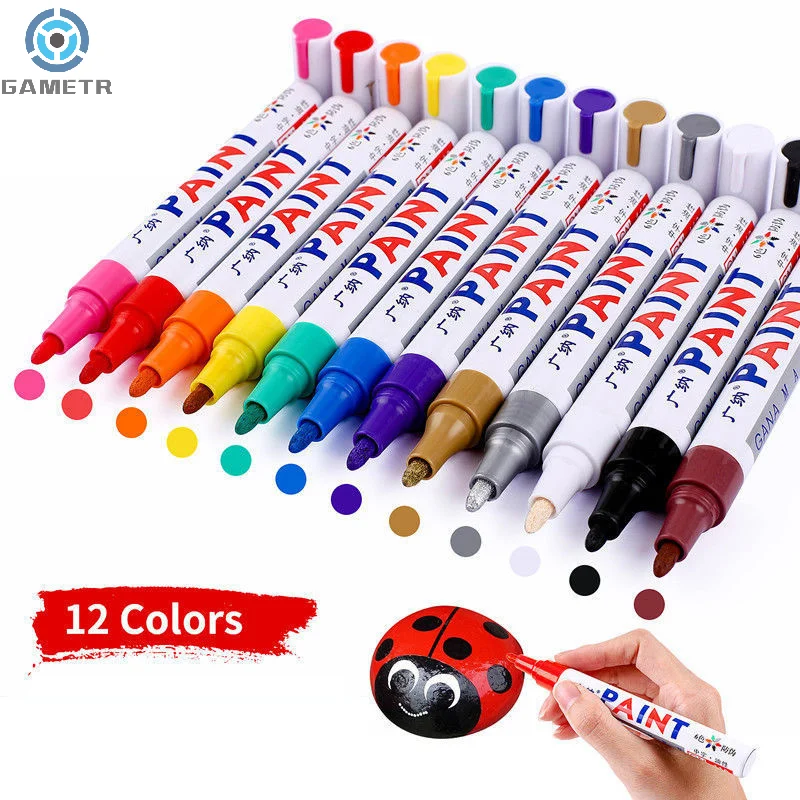 Waterproof Cars Wheel Tire Oily Mark Pen Auto Rubber Tyre Colorful Permanent Paint Pen Graffiti Touch Up Paint Marker Pen