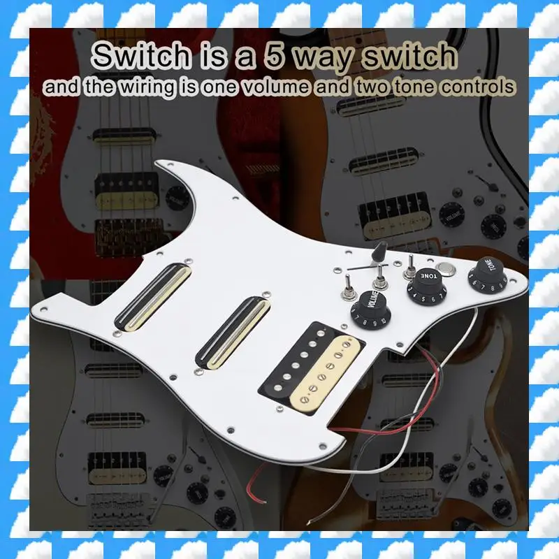 

SSH-Coil Splitting Electric Guitar Pickguard 2 Mini Humbucker + 1Humbucke+Silence Switch Loaded Prewired Scratchplate A Durable