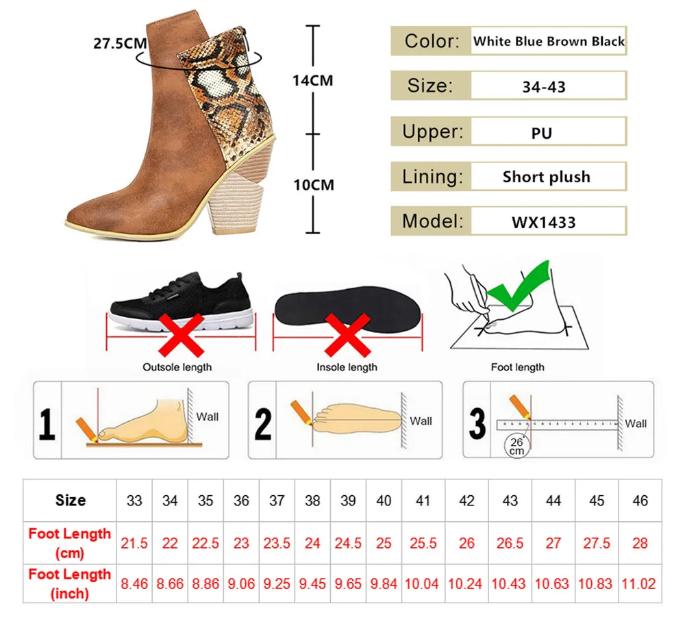 2024 Autumn Women Boots Pu Leather Wedge High Heel Ankle Boots Winter Cowboy Boots Fashion Western Boots Woman Denim Shoes Brown