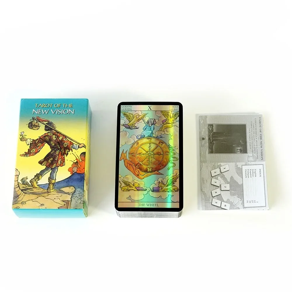 10.3*6cm Tarot of New Vision Deck Laser Edition with Guidebook for Beginners edición láser con guía para principiantes