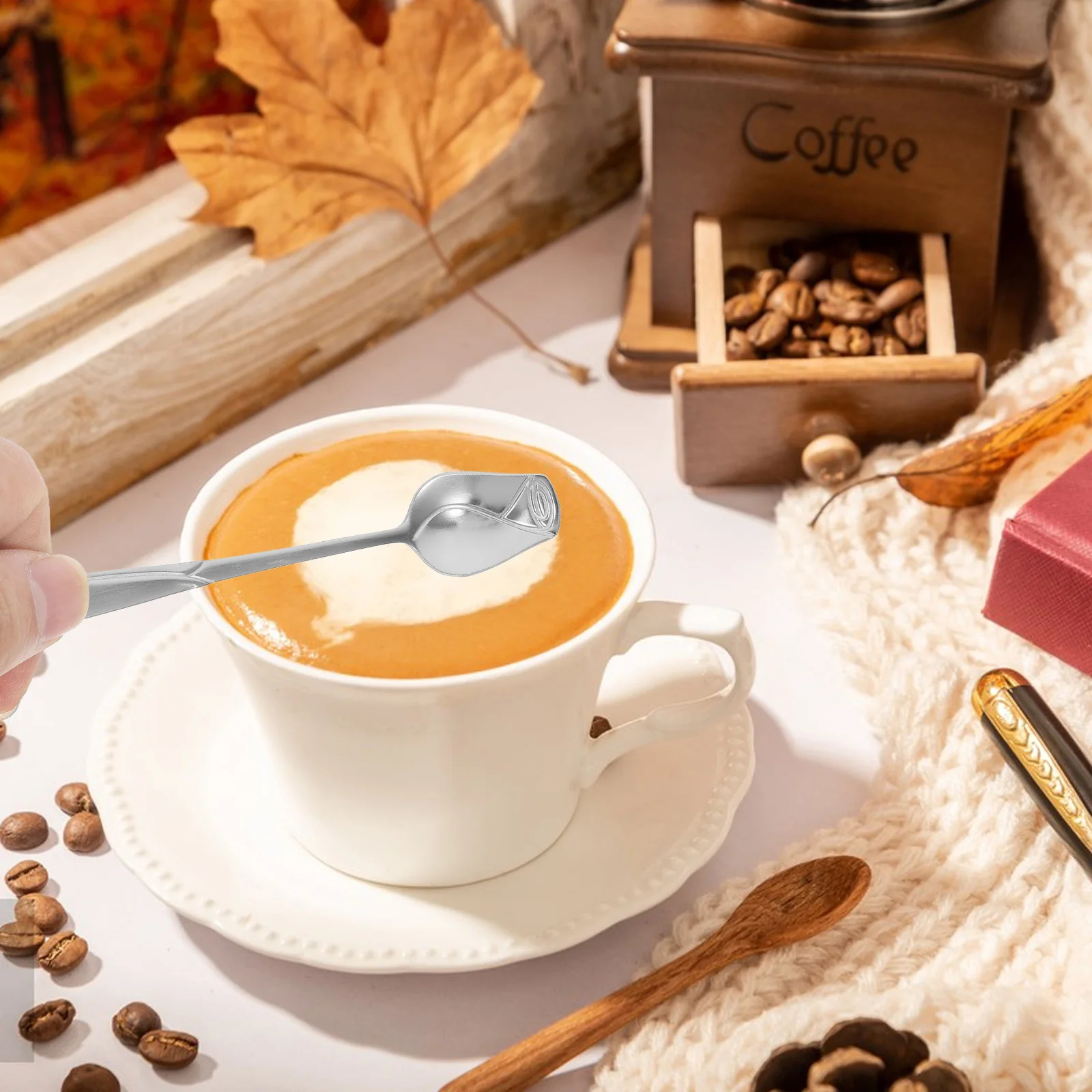 

3pcs Rose Flower Stainless Steel Dessert Spoon Portable Mixing Spoon For Coffee Tea Ice Cream Pudding Honey Kitchen Tool