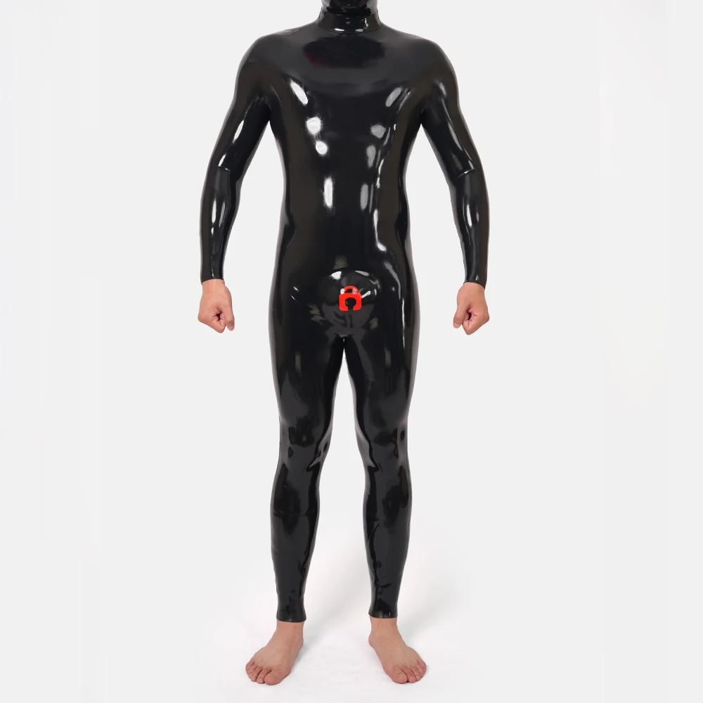 Furrjoi Silicone Black Bulge Neck-entry Bodysuit for Cosplay Costumes Latex Fetish Furry Jumpsuit Sexy Handmade Catsuit Body