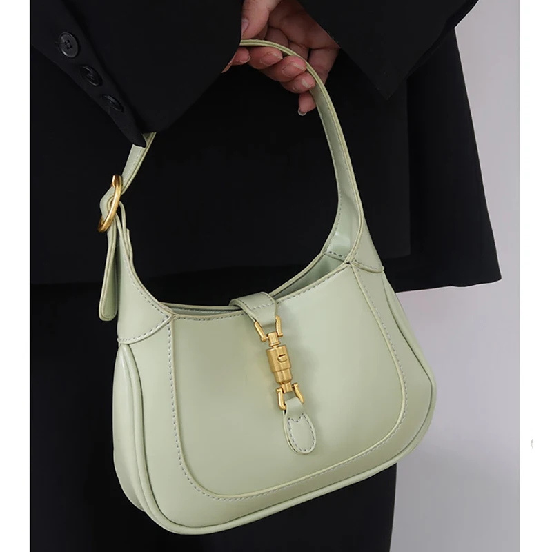 Female Fashion Luxury Designer Horsebit Shoulder Bag Trendy Handbag Totes Minimalist Shoulder Purse Underarm Bag For Girls