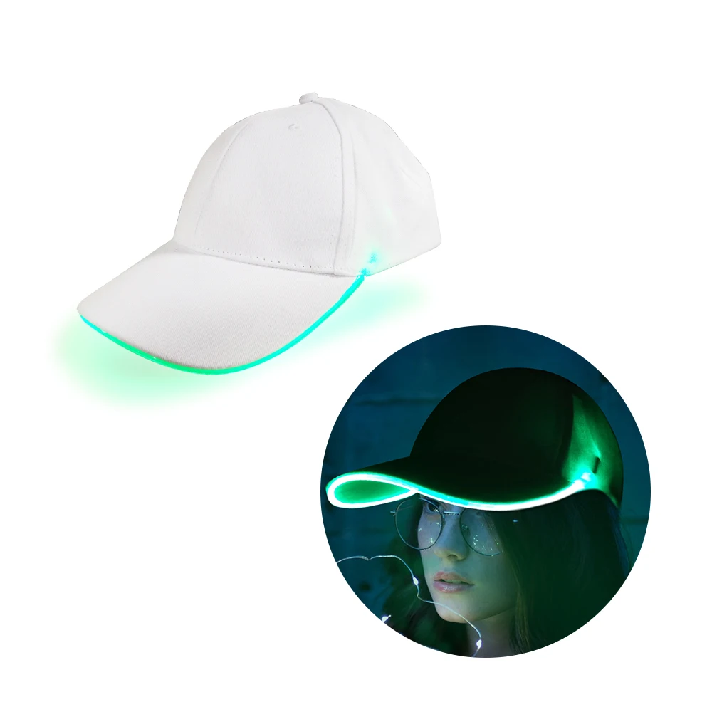 Wholesale  Logo Outdoors Led Party Supplies High Quality Bling Led Baseball Cap With Led Light Brim