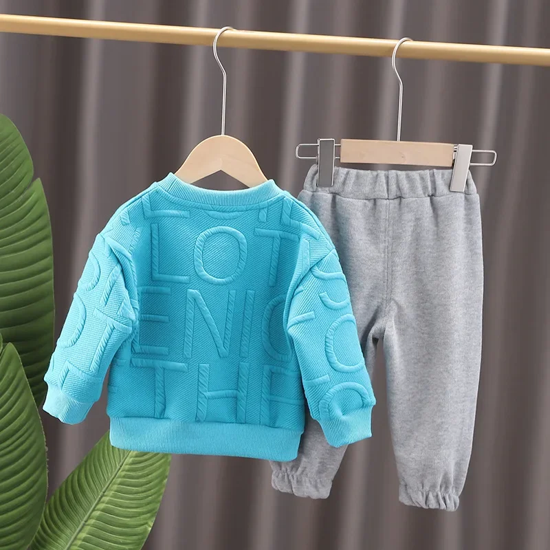 Toddler boys sport cotton clothing set baby spring autumn pullover sweater pants 2PCs tracksuit children kids clothes sets