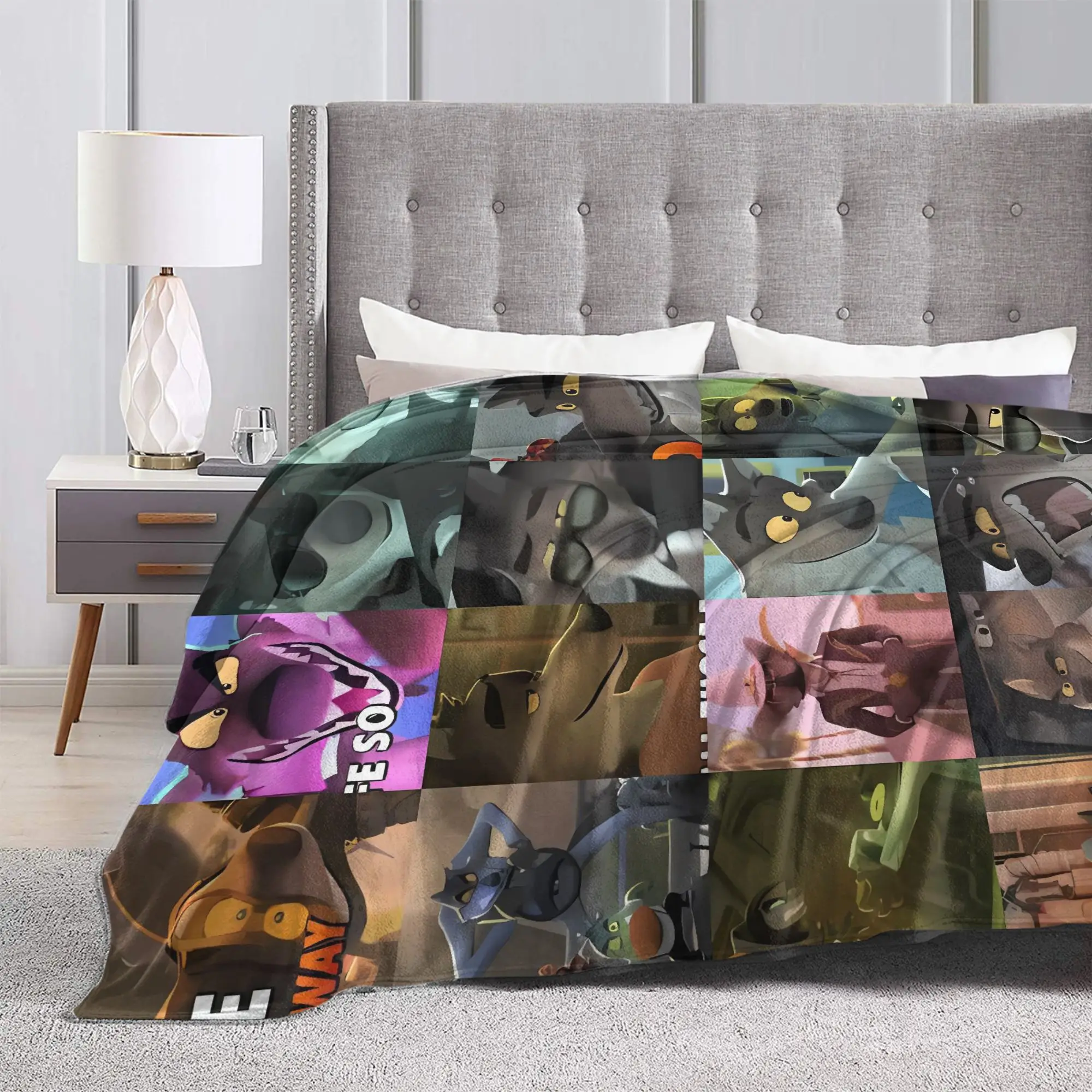 بطانية دافئة السفر الأشرار جديد أنيمي فيلم رمي بطانية الفانيلا المفرش للخارجية الرسم أريكة غطاء سرير #3