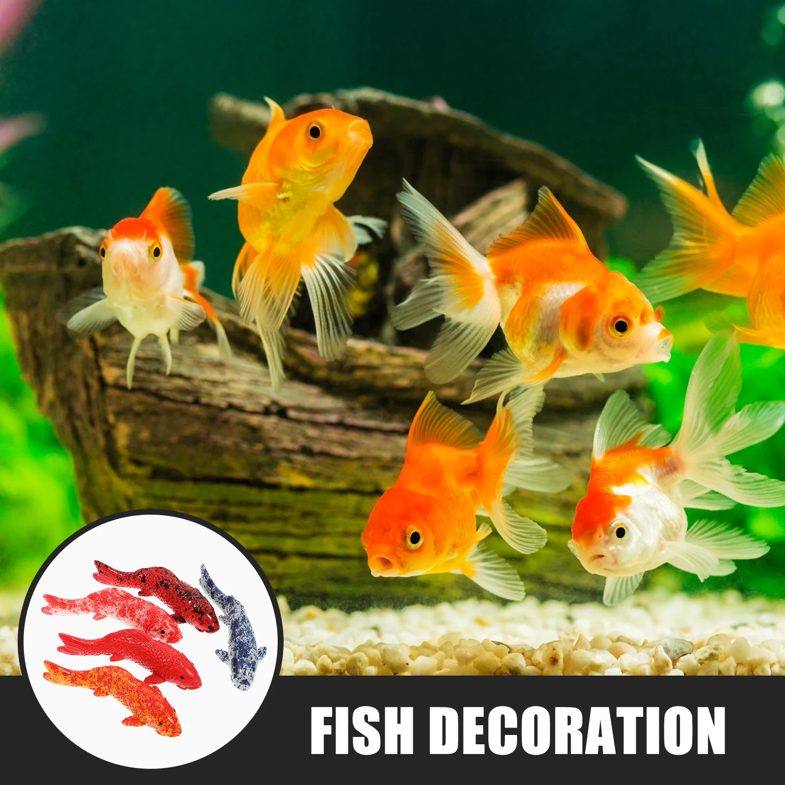 

5 Pcs Simulation Floating Fish Koi Decorations Realistic Figure Tank Glass Work