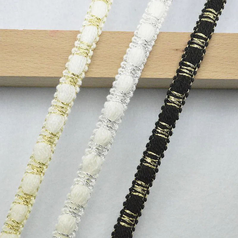 5 m/16,4 Fuß pro Packung, 1,0 cm breit, Vorhang, Tausendfüßler, Kurve, Spitzenbesatz, handgefertigt, DIY-Handwerk, Nähzubehör, Bänder, Vorhangdekoration