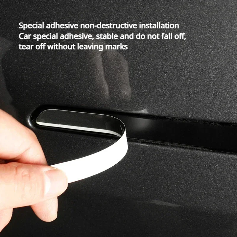 For 2024 Tesla New Model 3 Highland 4Pcs/Set Luminous Car Door Handle Cover Glow Protector Sticker Wrap Trim Carbon Accessories