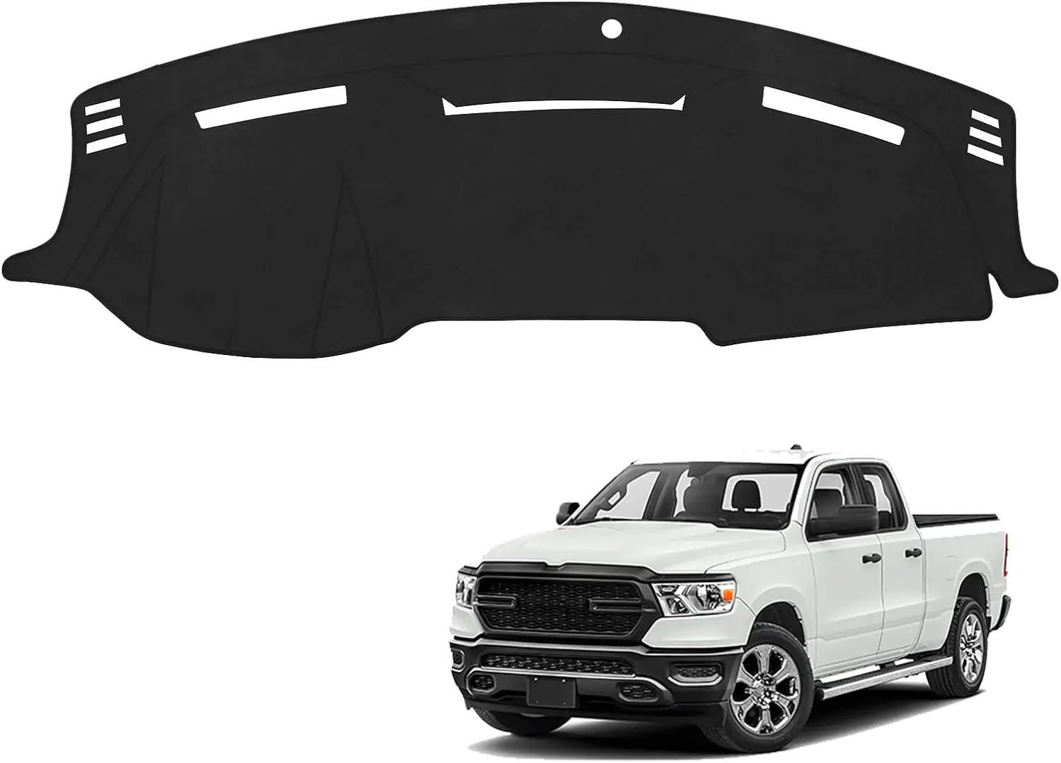 

Черный коврик-накладка на приборную панель для Dodge Ram 1500 2500 3500 2010-2018, аксессуары, фланелевый материал