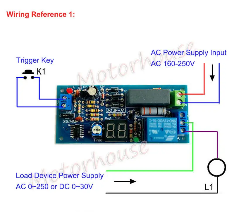 Digital LED Display AC 220V 230V Trigger Countdown Time Relay Switch Turn On/Off Delay Timer Module