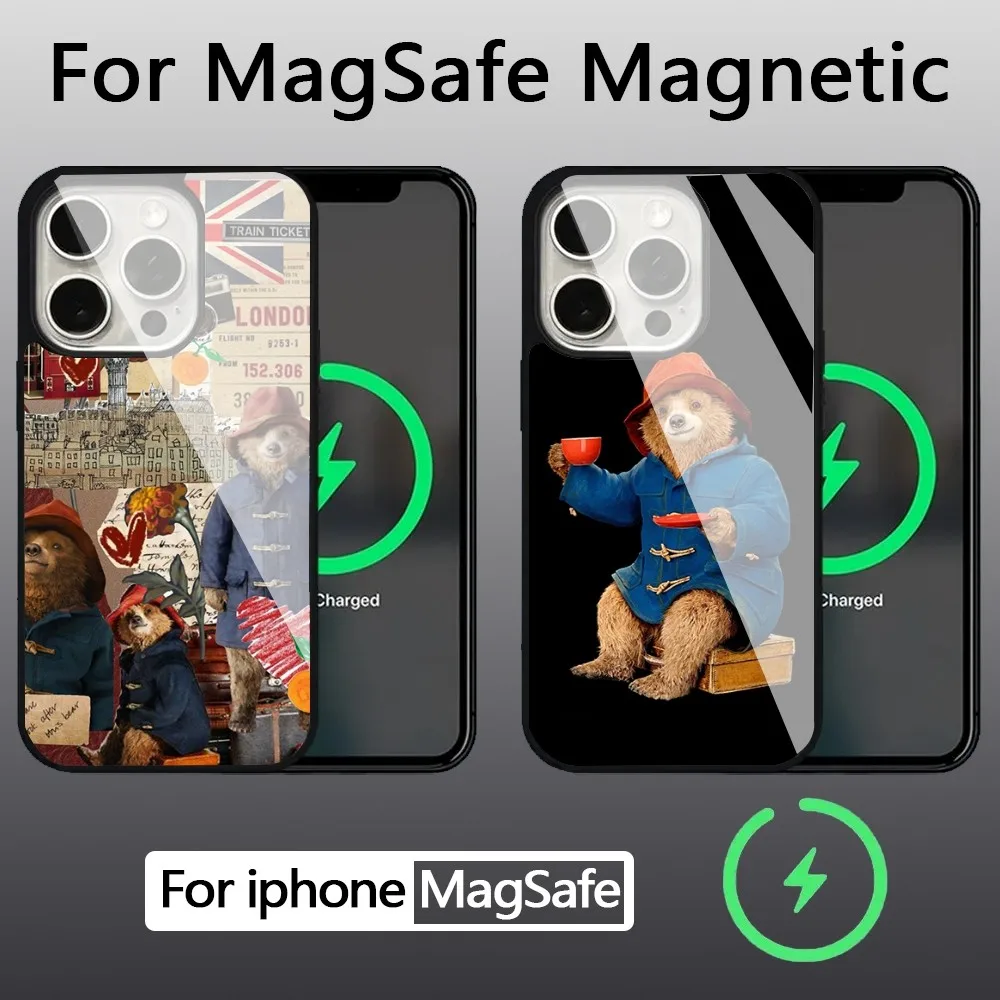 

Paddington Bear Phone Case For IPhone 16 15 14 13 Pro Max 11 12 Mini Alex Mirror For Magsafe Wireless Charging Cover