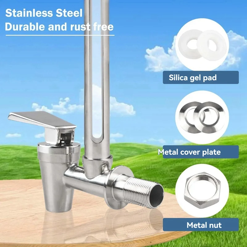 Sight Glass Spigot 10 Inch Stainless Steel Spigot With Clear View Water Level Compatible For Berkey And Waterdrop