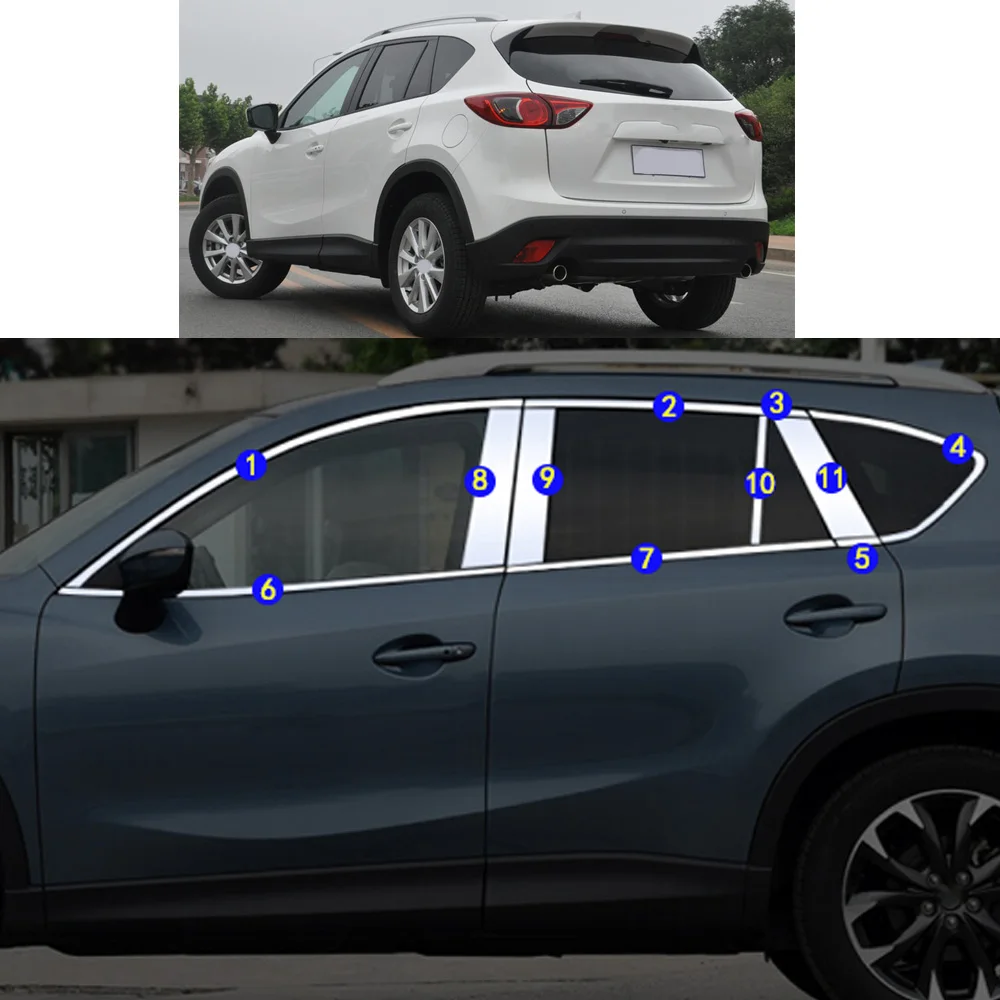 Car Sticker Garnish Pillar Window Middle Strip Trim Frame Hoods For Mazda CX-5 CX5 2012 2013 2014 2015 2016