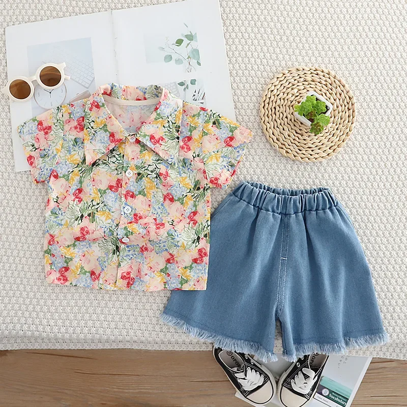 

New Summer Baby Clothes Kids Clothing Suit Children Girls Shirt Shorts 2Pcs/Sets Infant Casual Sports Costume Toddler Outfits