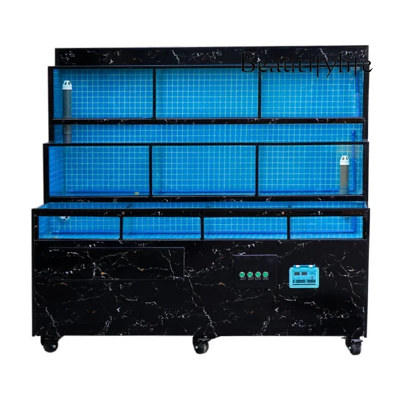 

C40 Seafood Pool Customized Supermarket Aquatic Products Special Mobile Glass Hotel Commercial Seafood Fish Tank Shellfish Pool
