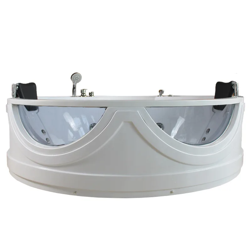 Fan-shaped acrylic double bath bathtub massage surfing thermostatic hotel bathtub family simple indoor