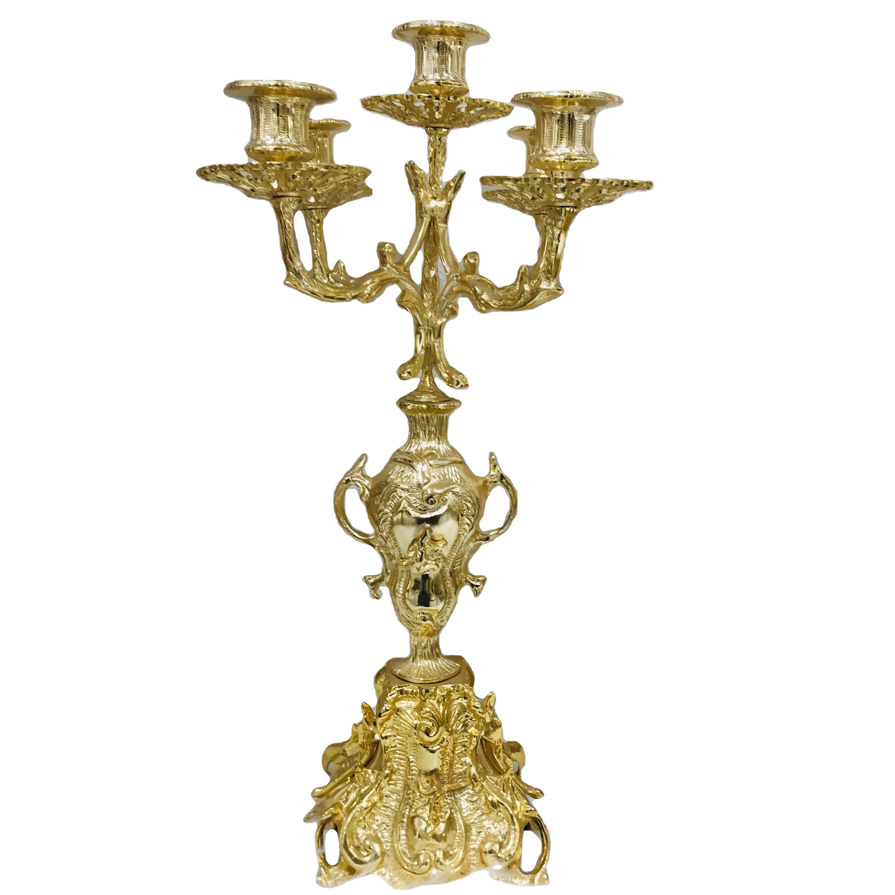 Candelabro de cobre dorado de estilo europeo, diseño moderno, decoración de hotel familiar, regalo