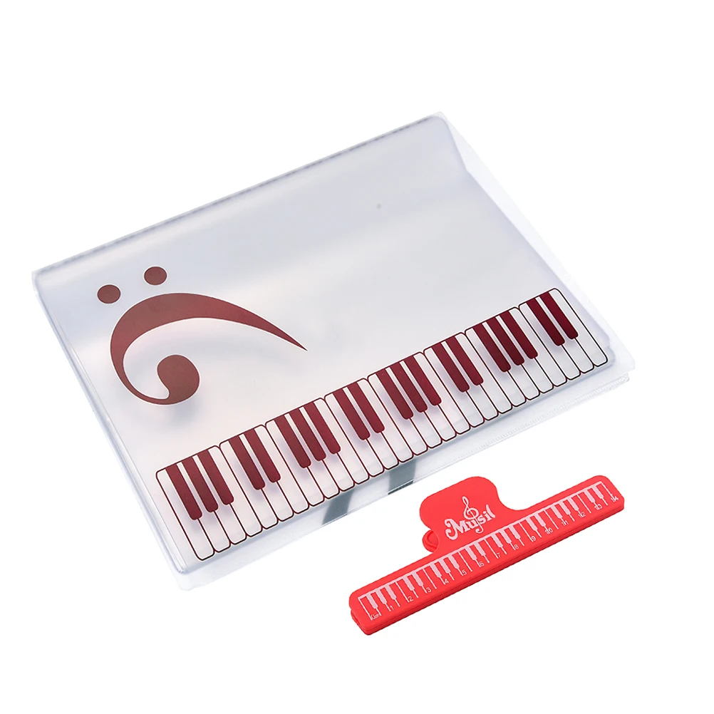 

40 Sheets Red Clip File Storage with Extra Clamp Waterproof Music Book Folders Supplies