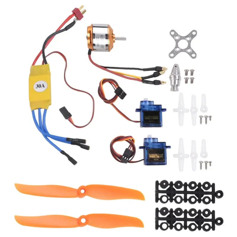 ABUM-SG90 Servo 2212 KV2200 Brushless Motor 30A ESC 6035 Propeller Accessory Servo Motor As Shown For Rc Airplane Motor