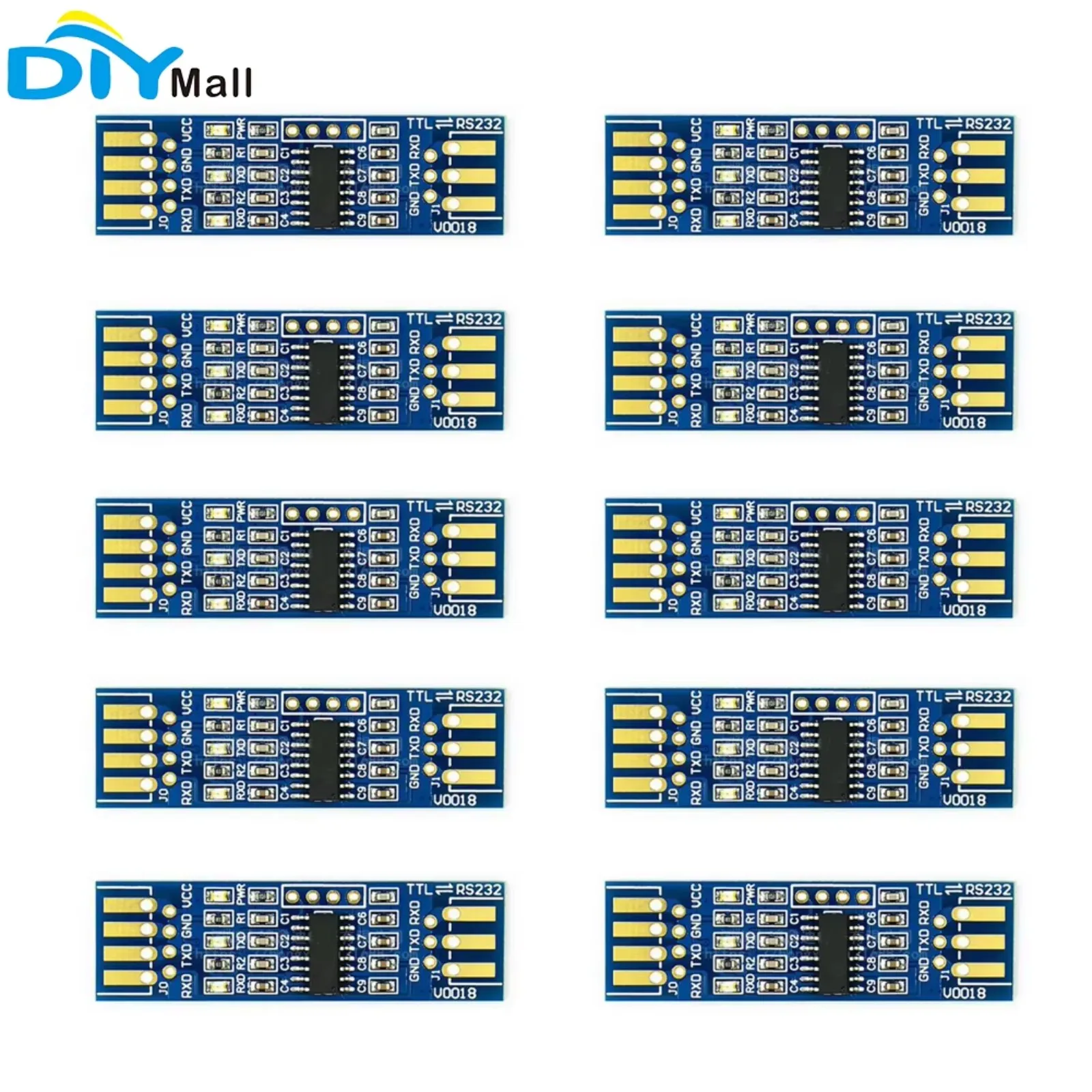 10pcs TTL to RS232 Module TTL RS232 Conversion Module Serial Level Conversion to SP232 for Arduino MCU ARM FPGA GPS Module