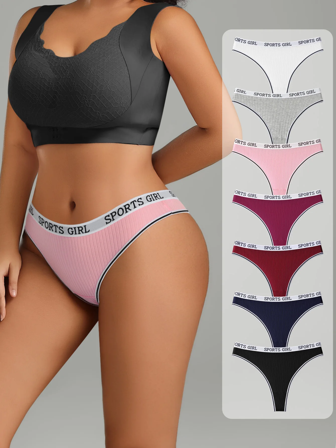 7PCS Frauen Höschen Thongs Low Taille Sexy Unterwäsche Sport Mädchen Briefs Baumwolle G-String Atmungsaktive Damen Panty Weibliche Dessous