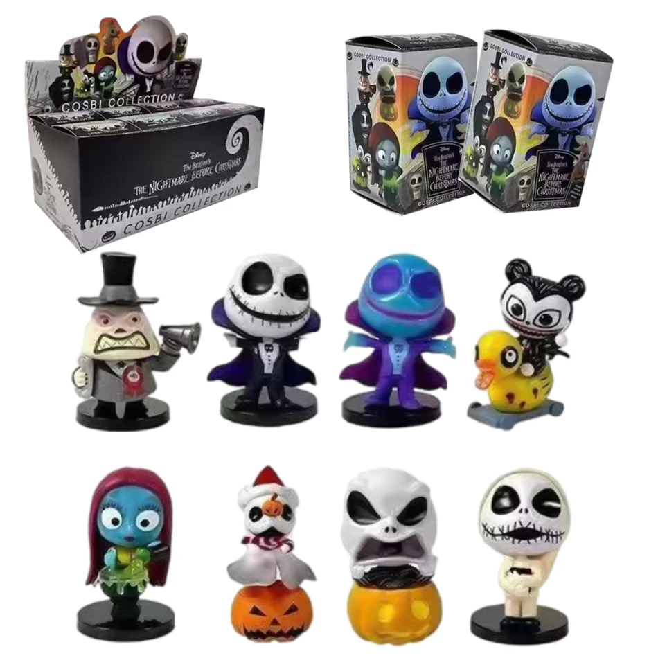 O pesadelo antes do natal caixa cega figuras jack sally cosbi estatueta colecionável boneca presentes de halloween brinquedos quentes em estoque