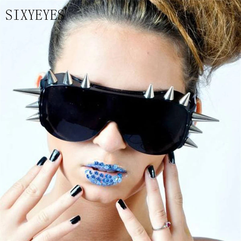 Neue Niet Spike Dekoration Wild Rock Steampunk Sonnenbrille 2022 coole Mode Bühne Bar Party Sonnenbrille Brille Oculos de Sol – Detail 3
