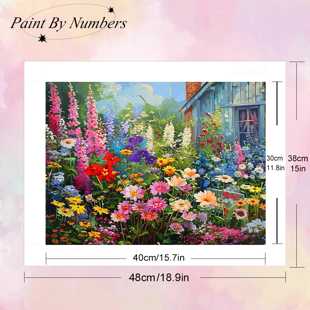 Momoart Pictures By Numbers Flower Set Painting By Number Framed Garden on Canvas HandPainted Coloring Draw Craft DIY Gift