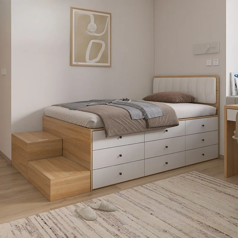 Small apartment drawer bed storage high box storage bed tatami bed with pedal