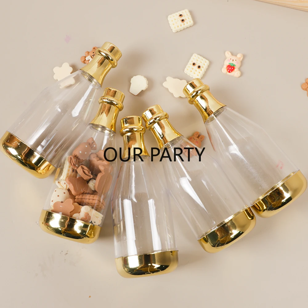 5Pcs Champagne Bottle Shape Gift Packing Box Chocolates Candy Boxes for Wedding Baby Shower Birthday Christmas Party Decoration