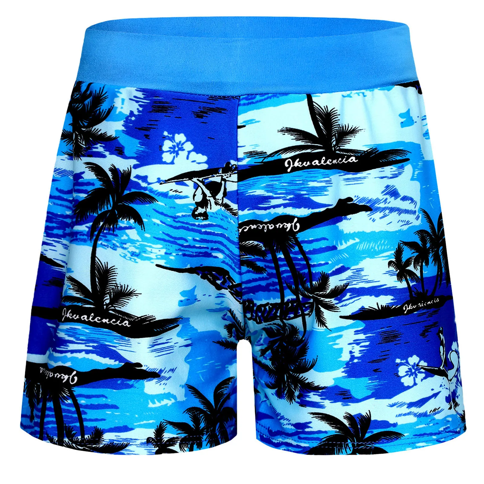 Youth Boys Fashion Swim Shorts UPF 50+ Sun Protection Swimming Trunks Elastic Waist Drawstring Boxer Briefs Hot Spring Swimwear