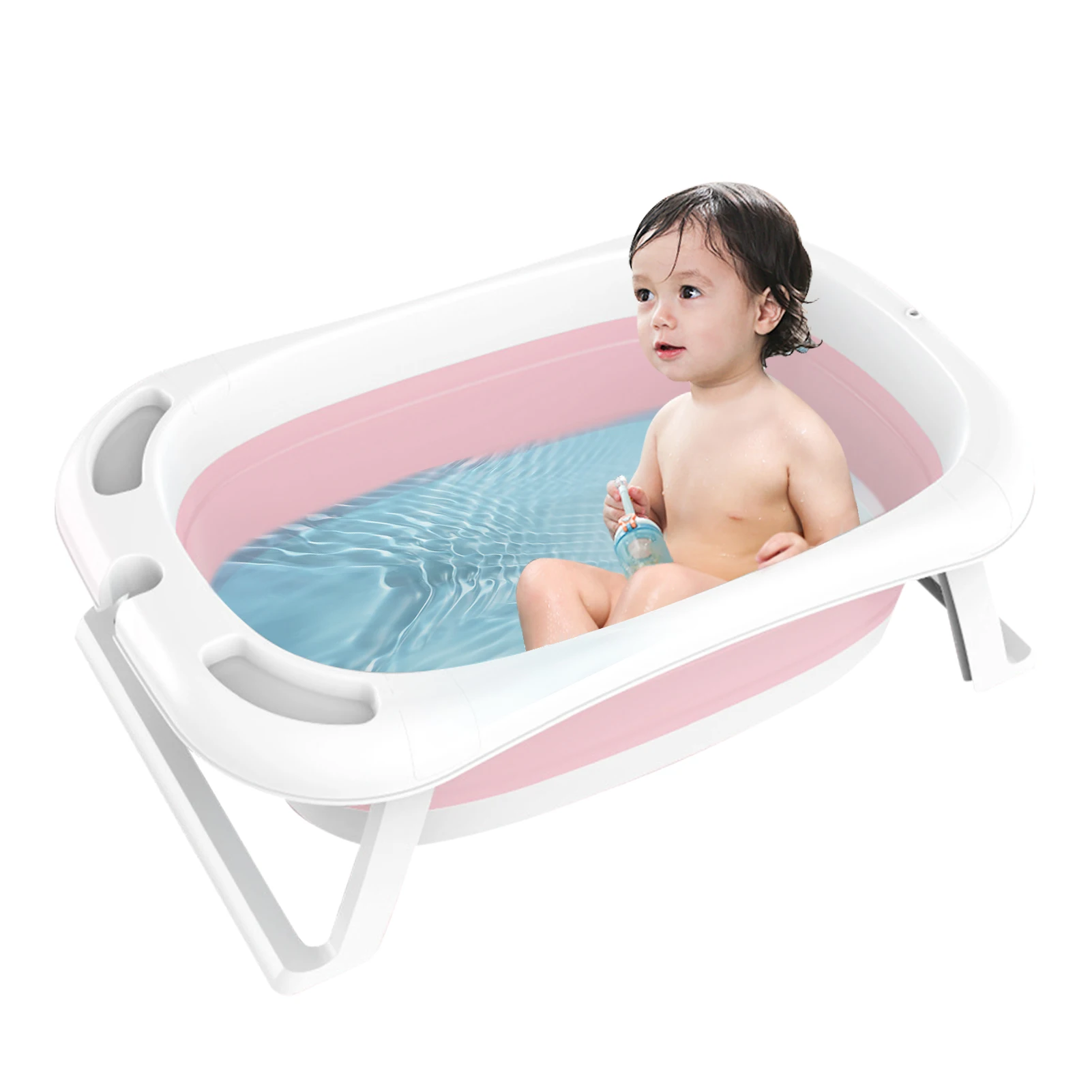 Toddler Foldable Bathtub Travel Essential Bathtub with Smart Temperature Detection System Bebes Newborn Bathtubs Infants