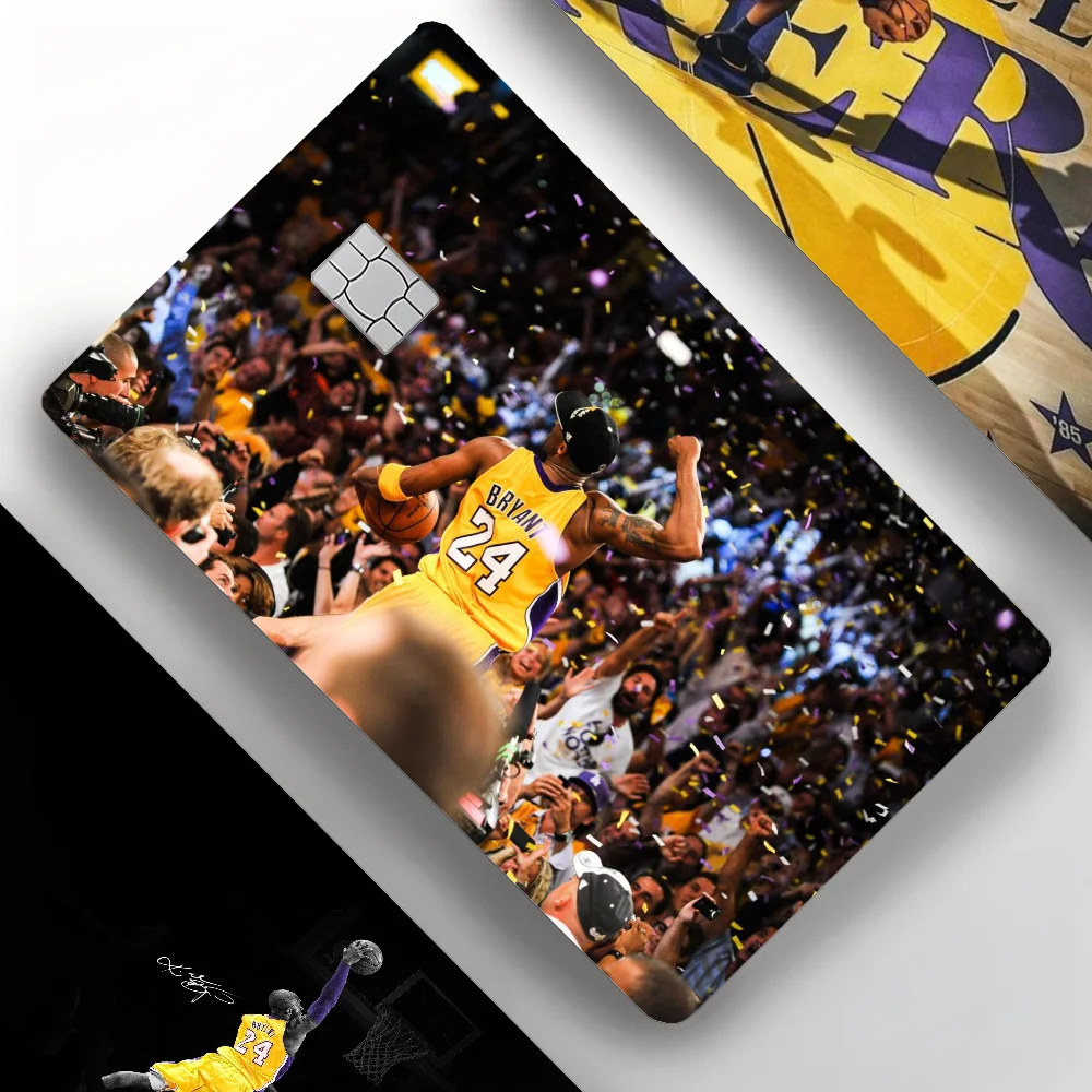 1PC Basketball Star K-Kobe Card Stickers 4pcs PVC Credit Card Skin Stickers Removable Self-adhesive Protective Film