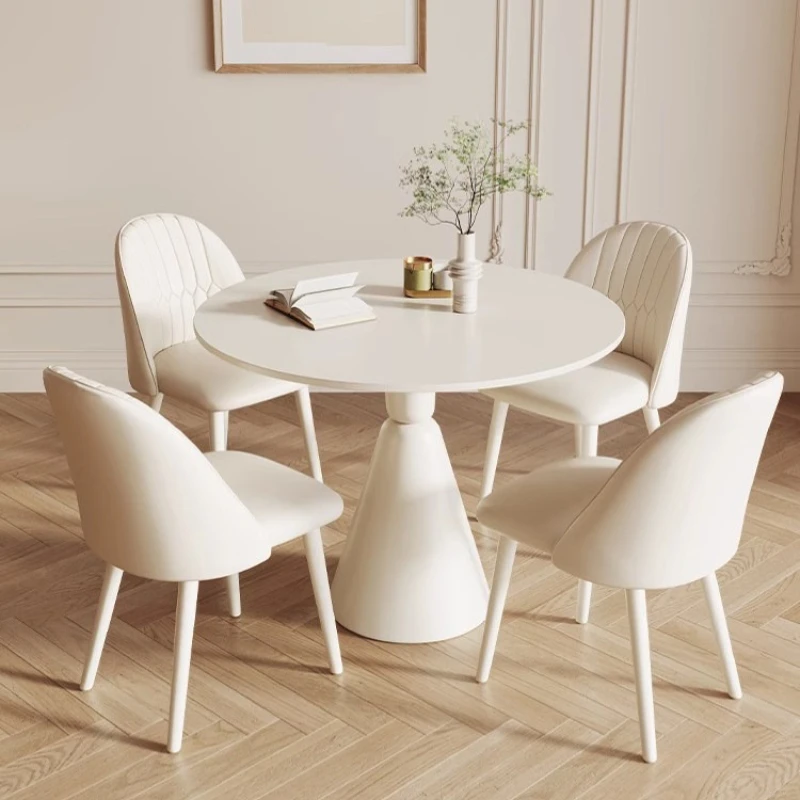 white cream wind dining table reception Simple modern leisure negotiation table small apartment esstisch Dining room furniture