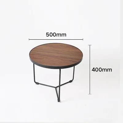 Black Iron Leg Coffee Table Simple Modern Side Table Iron Art Corner Table  Reading Tea Solid Wood Counter Top