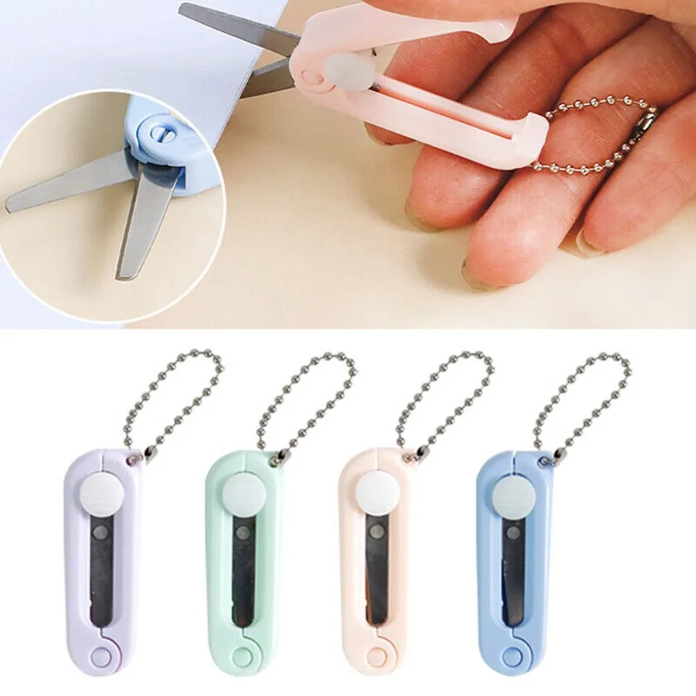 3Pcs New Mini Folding Scissors Scalable Portable Stationery Multifunctional Stainless Scissors Office