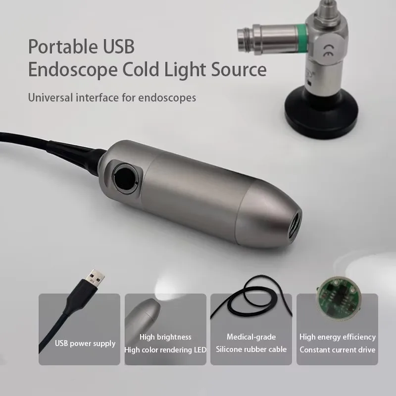 Powerful Led Light Source for Endoscopy 6W Endoscope Cold Light Source for Ent Laparoscope Urology Hysteroscopyfor Animal Care